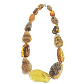 Enestende Ravkde Med Store Naturformet Ravstykker