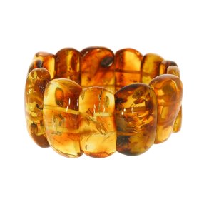 H�ndlavet ravarmb�nd i cognacfarvet af Vesterhavet rav � Unikt design