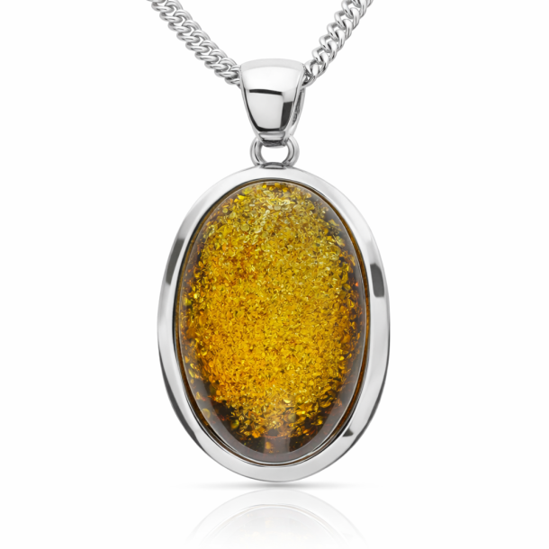 Einzigartiger und handgefertigter Bernstein- und Sterlingsilber-Anh�nger