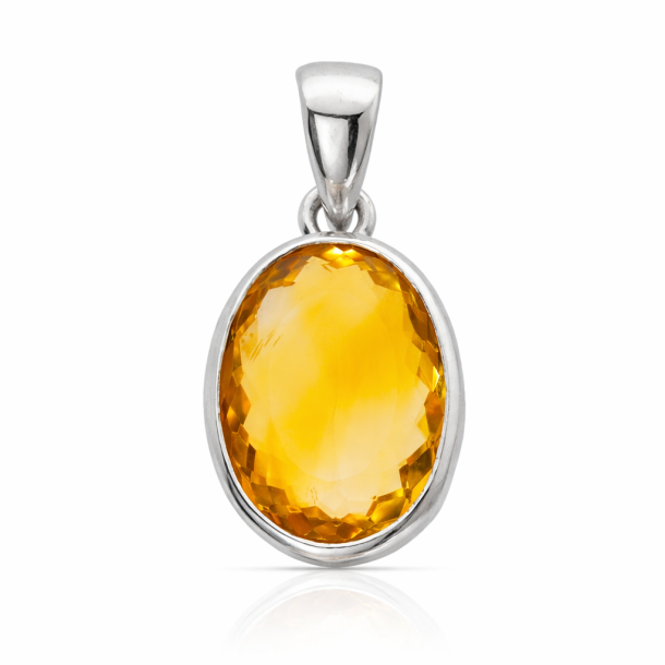 Citrin Edelstein Anh�nger von h�chster Qualit�t, diamantgeschliffen, hergestellt nach alter Goldschm