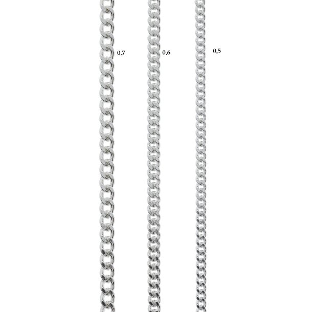 Panser Slvkde 45 cm tykkelse 0,7 / Silver Panser chain