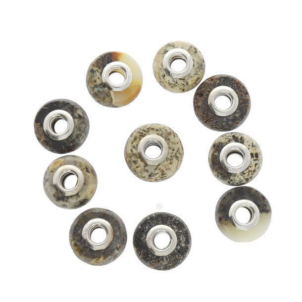 Handgefertigte, unpolierte Perlen aus Erdrav, passend f�r Pandora und Trollekugle