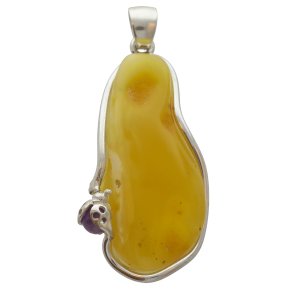 Helt Unik Mlkeravs Vedhng Med En Lille Amatyst Mariehne