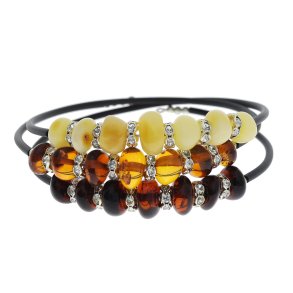 Wire Armbnd Dekoreret Med gte Ravperler