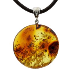 Runder extrem sch�ner und einzigartiger Nordsee Bernstein Anh�nger