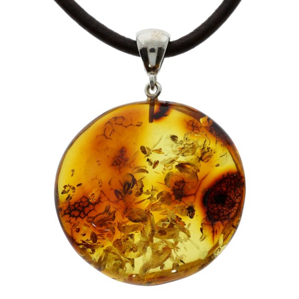 Runder extrem sch�ner und einzigartiger Nordsee Bernstein Anh�nger