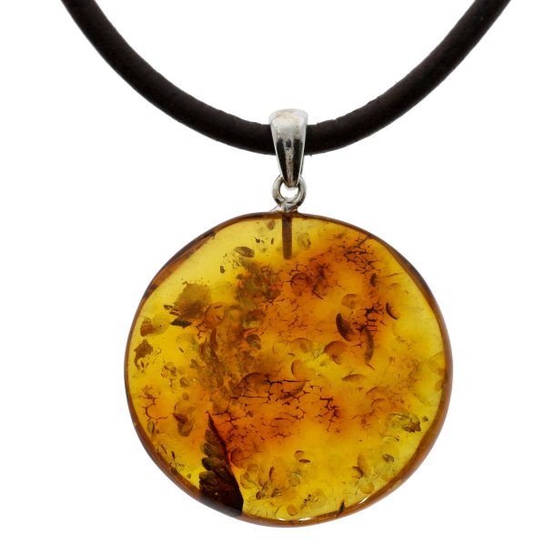 Runder extrem sch�ner und einzigartiger Nordsee Bernstein Anh�nger