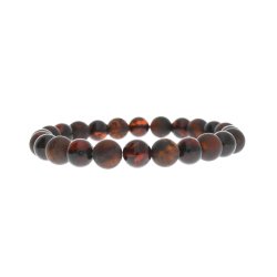Armband aus dunklem Kirschbernstein mit runden Perlen � Echter Bernstein