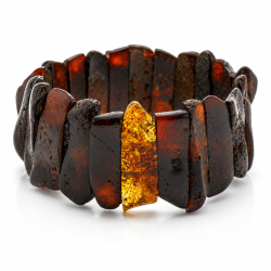 Rohes, unpoliertes Bernsteinarmband aus dunklem Nordsee-Bernstein