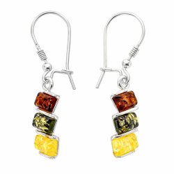 Orhstecker aus Sterling Silber .925 mit je drei rechteckigen Designerperlen