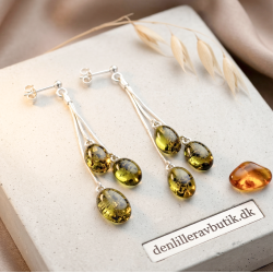 Ohrringe aus Silber und echtem Bernstein