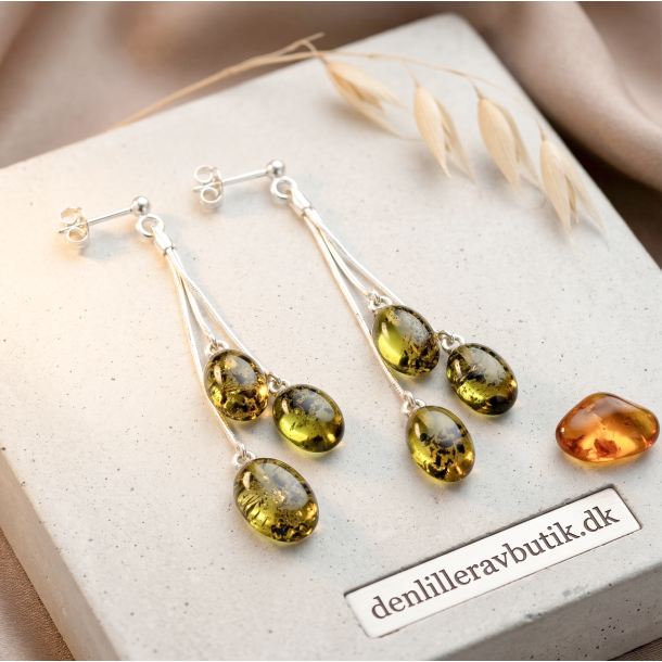 Ohrringe aus Silber und echtem Bernstein