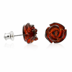 Rose �restikker af �gte rav og Sterling s�lv . 925 