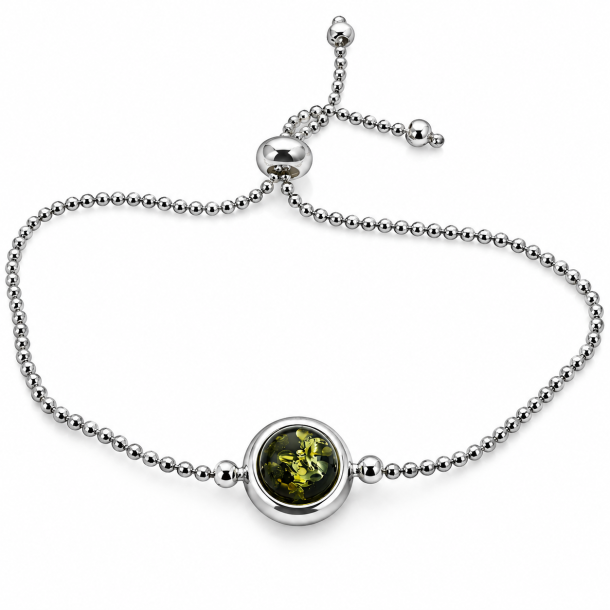 Elegant S�lvarmb�nd med �t Naturligt Jordravsstykke � 925 Sterling S�lv