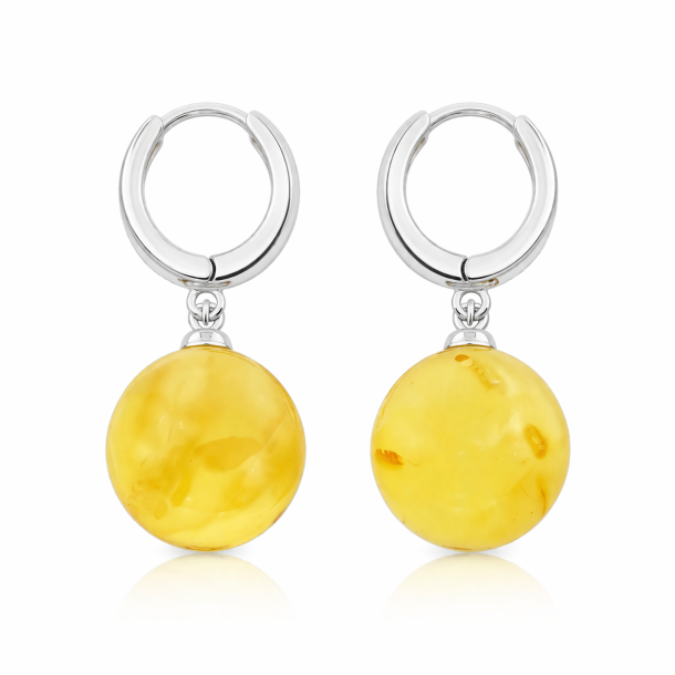 Tropfen der Hoffnung  � echte Bernstein und Silberohrringe 