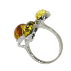 Blge Ringen I Sterling Slv Og Rav