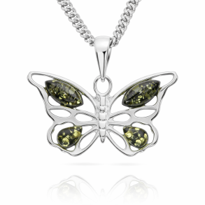  Schmetterling Anh�nger in 925 Sterling Silber und Bernstein
