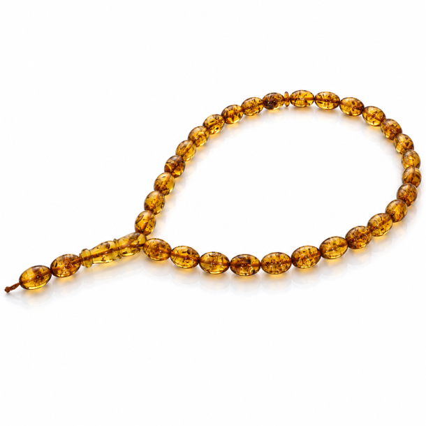 H�ndformet Muslimsk Bedek�de Af Det Flotteste Vesterhavs Ravperle 33 stykker  � Tasbih / Tespih  