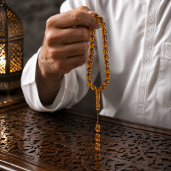 H�ndformet Muslimsk Bedek�de Af Det Flotteste Vesterhavs Ravperle 33 stykker  � Tasbih / Tespih  