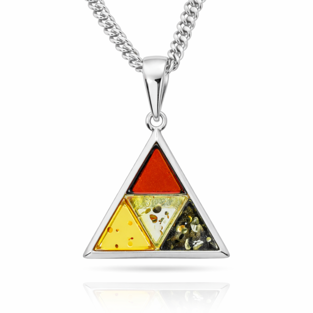 Dreieck-Anh�nger aus 925 Sterling Silber und Bernstein
