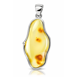 Einzigartiger Milchraben-Anh�nger mit gewelltem Silberdesign