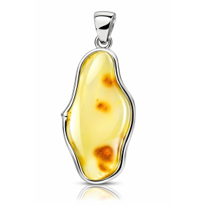 Einzigartiger Milchraben-Anh�nger mit gewelltem Silberdesign