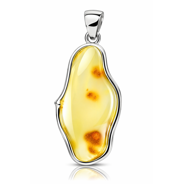 Einzigartiger Milchraben-Anh�nger mit gewelltem Silberdesign