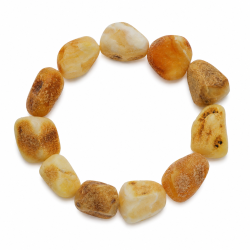Rohes Armband aus Echtem Nordsee-Bernstein � Naturbelassen &amp; Unpoliert
