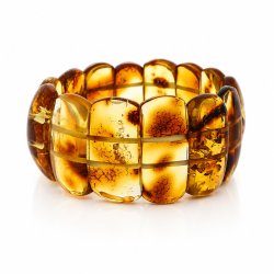 Exklusives handgefertigtes Bernstein Armband mit mehrfarbigem baltischem Bernstein in Cognac- und Honigt�nen. Luxuri�ses Statement Schmuckst�ck.