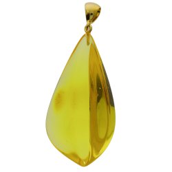 H�bscher Bernsteinanh�nger in sehr klarem Gelb mit vergoldetem Verschluss