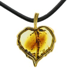 Blad Vedhng I Rav Og Forgyldt Slv