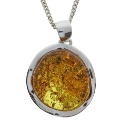 Hndlavet Rundt Vedhng I Rav Og Sterling Slv