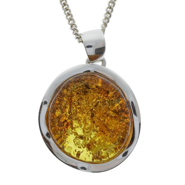 Hndlavet Rundt Vedhng I Rav Og Sterling Slv