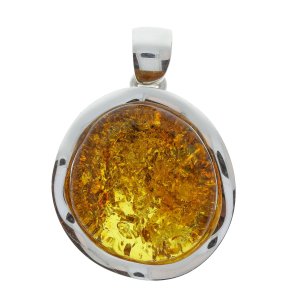 Hndlavet Rundt Vedhng I Rav Og Sterling Slv