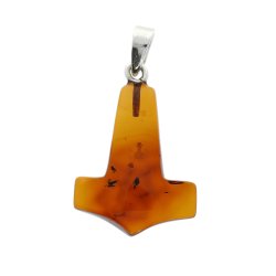 Thors Hammer Bernsteinanh�nger mit Silber