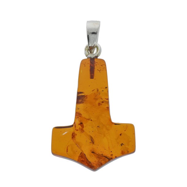 Thors Hammer Bernsteinanh�nger mit Silber