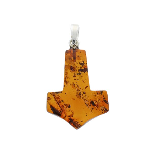 Thors Hammer Bernsteinanh�nger mit Silber