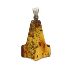 Thors Hammer Bernsteinanh�nger mit Silber