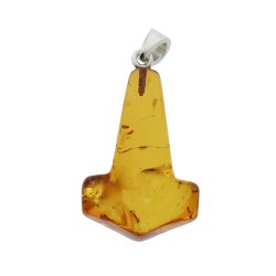 Thors Hammer Bernsteinanh�nger mit Silber