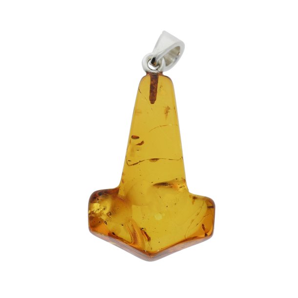 Thors Hammer Bernsteinanh�nger mit Silber
