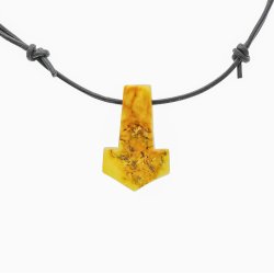 Einzigartiger Thors Hammer Bernsteinanh�nger mit Lederband