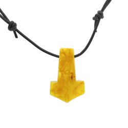 Einzigartiger Thors Hammer Bernsteinanh�nger mit Lederband