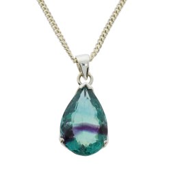 Grn Fluorit Vedhng af hjeste kvalitet, diamantslebet fremstillet efter gamle guldsmedetraditioner