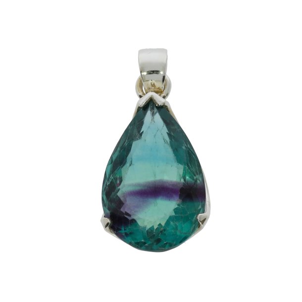 Grn Fluorit Vedhng af hjeste kvalitet, diamantslebet fremstillet efter gamle guldsmedetraditioner