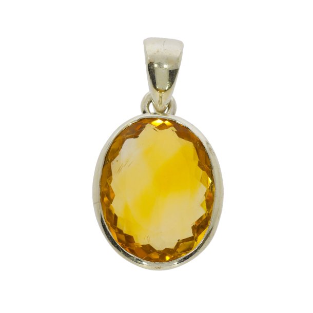 Citrin delsten Vedhng af hjeste kvalitet, diamantslebet fremstillet gamle guldsmedetraditioner