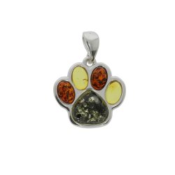 Hundepote Vedhng I 925 Sterling Slv Og Rav