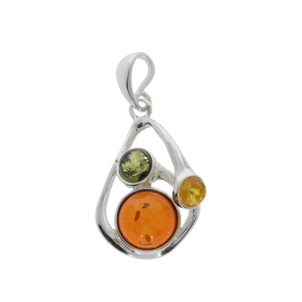 Eksklusivt vedh�ng i sterlings�lv med naturligt dansk rav. Perfekt til hverdagsbrug og som gave