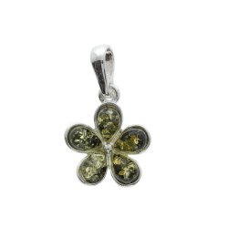 Blomst Vedh�ng I Rav Og Sterling S�lv