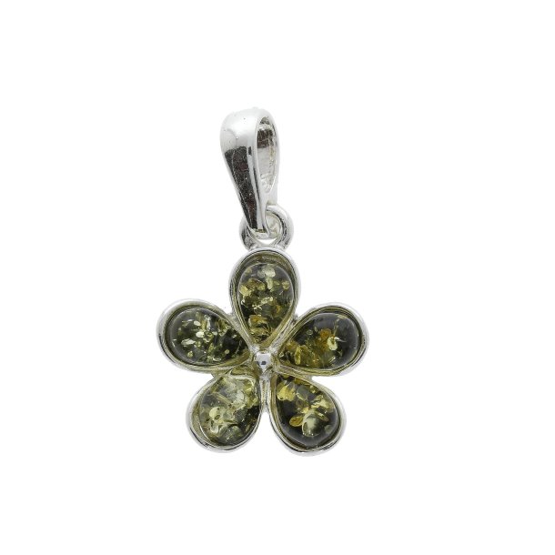 Blomst Vedh�ng I Rav Og Sterling S�lv