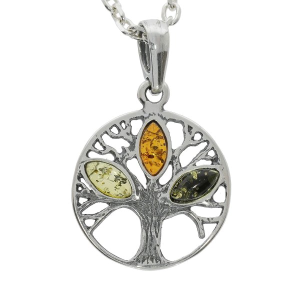 Fredens tr� Vedh�ng I Rav Og Sterling S�lv